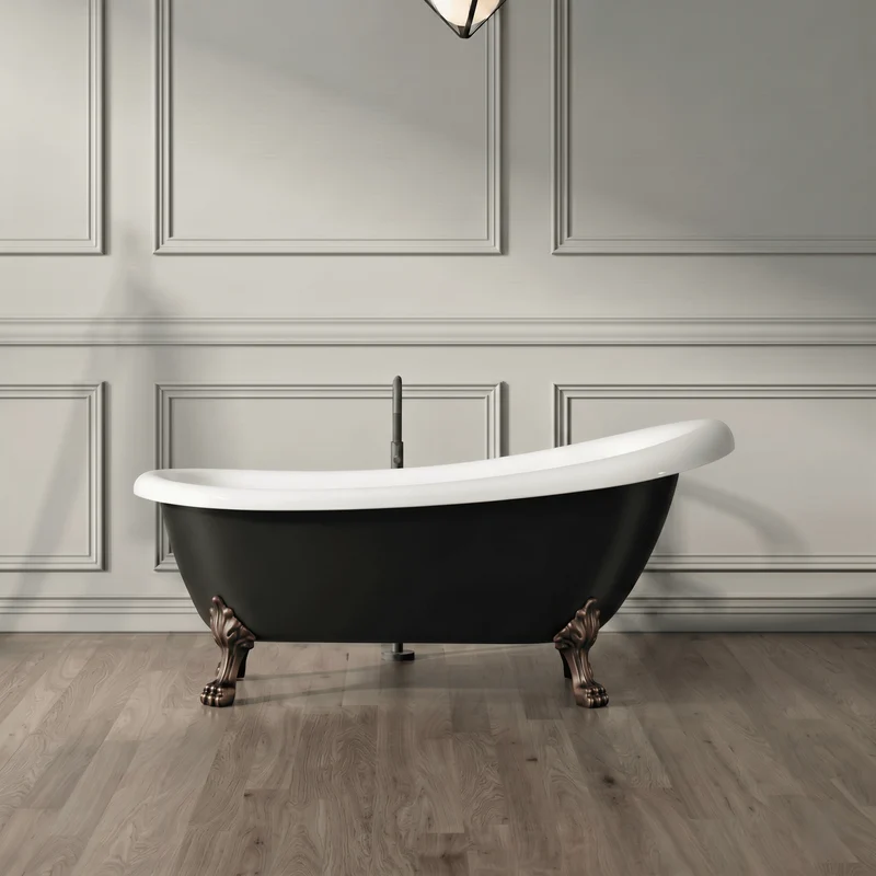 Freistehende Badewanne mit Füßen RICHMOND schwarz