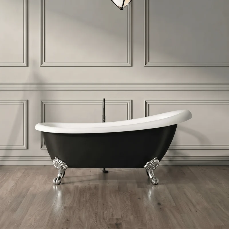 Freistehende Badewanne mit Füßen RICHMOND schwarz