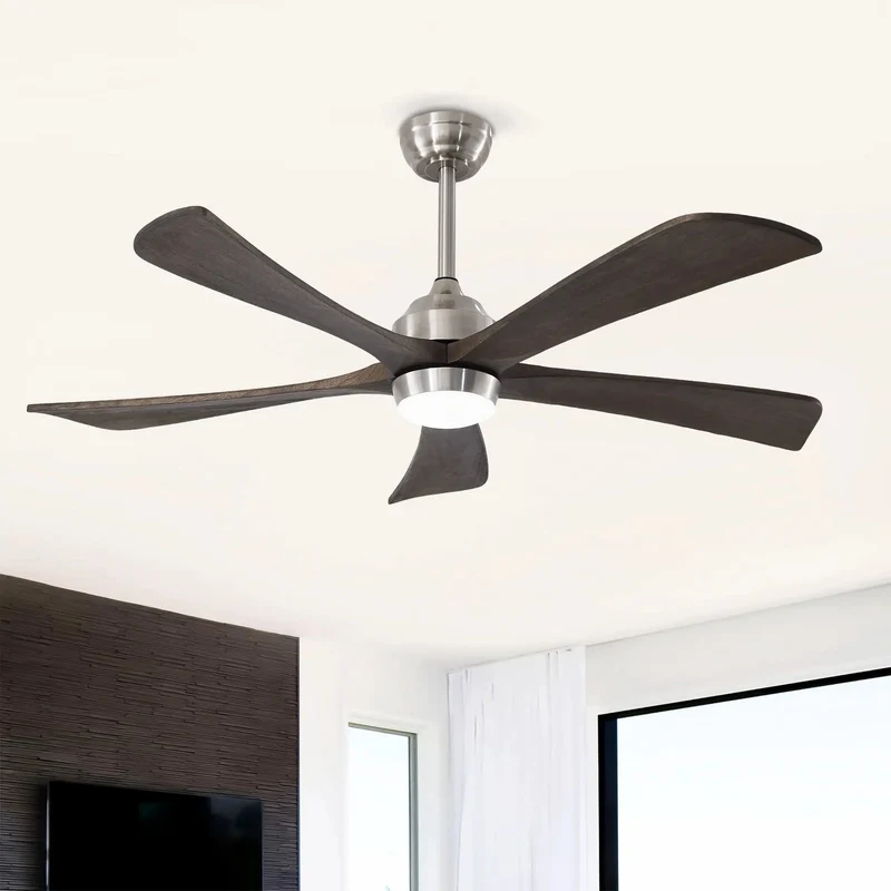 Top Tier 52 Inch Ceiling Fan Crafted With Heavy Duty Solid Wood Blades Built In LED Light And Wireless Remote Quiet Brushless Motor Pulls Reversible Airflow Fast Sets Up In Minutes Keeps Your Space Cool As Ice Year Round