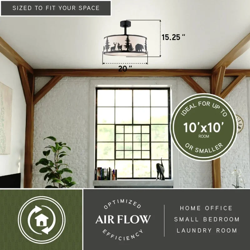 20 Inch Indoor Ceiling Fan With Dimmable Light Kit And Wireless Remote Control Three Speed Settings Steady Airflow Top Shelf Performance Smooth Breeze Flow For That Easy Going Home Vibe And Daily Cool