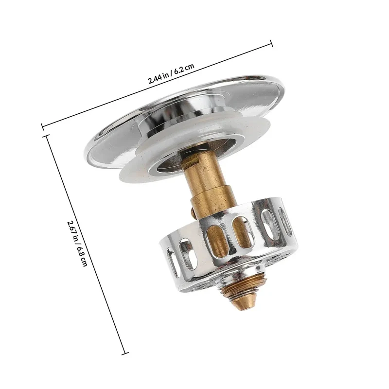 Smooth Copper Bathtub Drain Stopper With Overflow And Round Slotted Push Button Lever For Zero Sweat Water Handling Universal Pop Up Bath Plug For Tight Fit Plumbing Projects Easily
