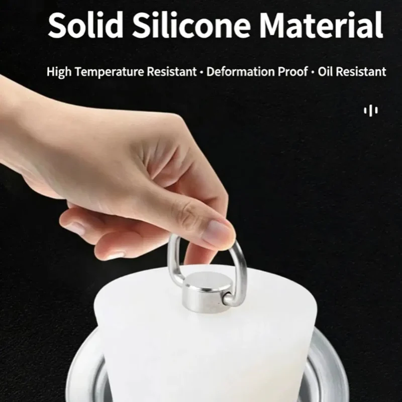 Zero Hassle Silicone Sink Plug With Beefy Stainless Steel Pull Ring Universal Taper Cone Fit For Bathtub And Laundry Tub Smooth Rust Proof Drain Stopper That Truly Slaps