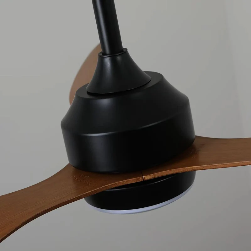 Slick 52 Inch Reversible Ceiling Fan With Dimmable LED Light And Hella Quiet DC Motor Featuring Three Walnut ABS Blades Seamless Remote Control For Farmhouse Rooms And Covered Patios Smooth Operation Guarantee