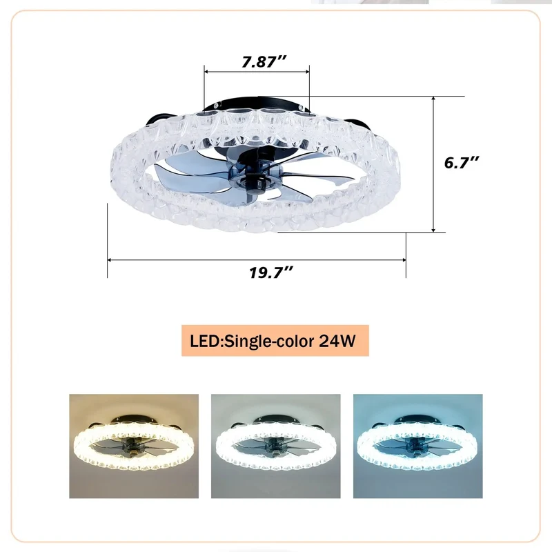 Galaxy Ceiling Fan Light Fixture Kit With Remote And Dimmable Led Bulbs Modern Flush Mount With Silent Dc Motor And Six Speed Settings Solid Black Metal Build For A Smooth As Butter Living Room Or Bedroom Setup