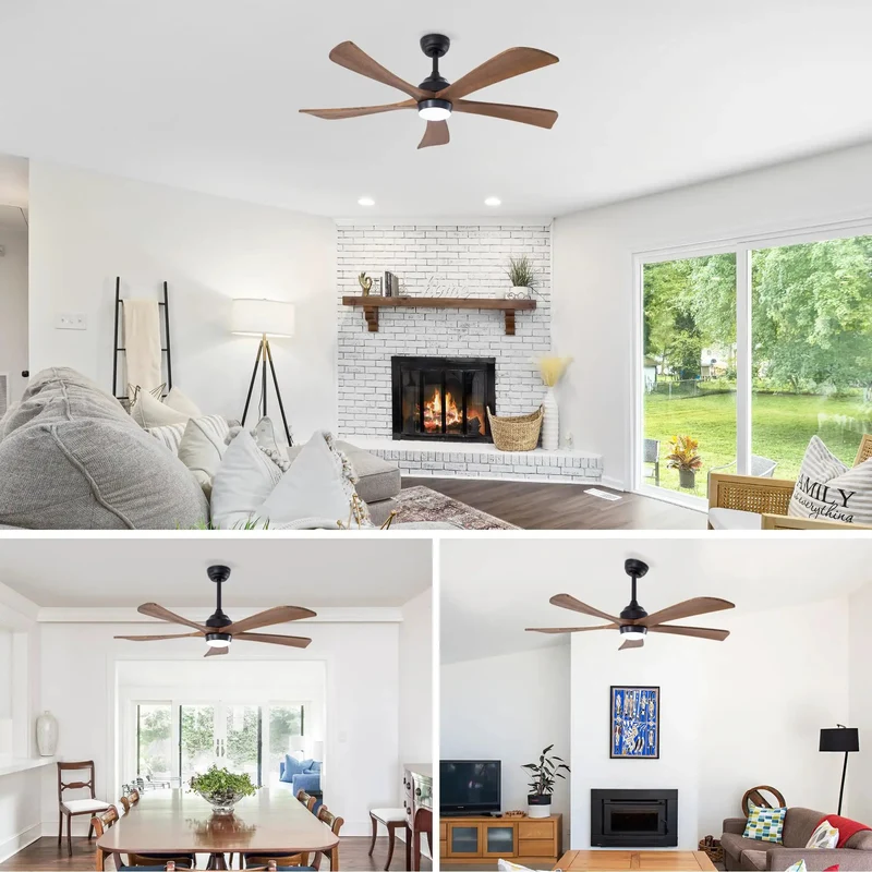 52 Inch Matte Black Ceiling Fan With Reversible Solid Wood Blades And Integrated Remote Controlled Lighting Featuring Super Silent Dc Motor Six Killer Speed Settings Straight Up Big Room Chill