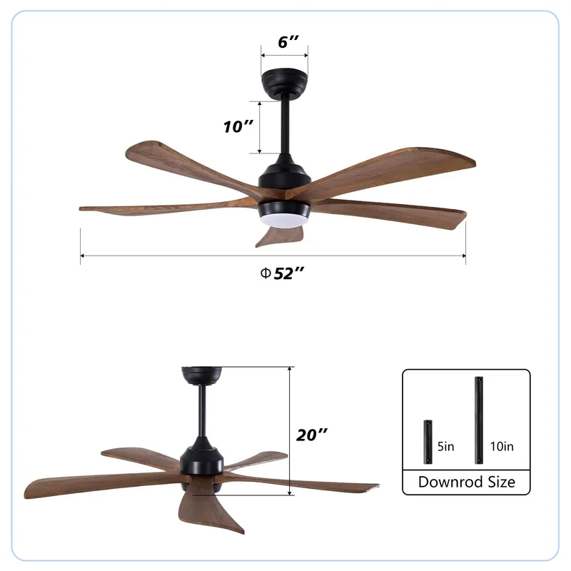 52 Inch Matte Black Ceiling Fan With Reversible Solid Wood Blades And Integrated Remote Controlled Lighting Featuring Super Silent Dc Motor Six Killer Speed Settings Straight Up Big Room Chill