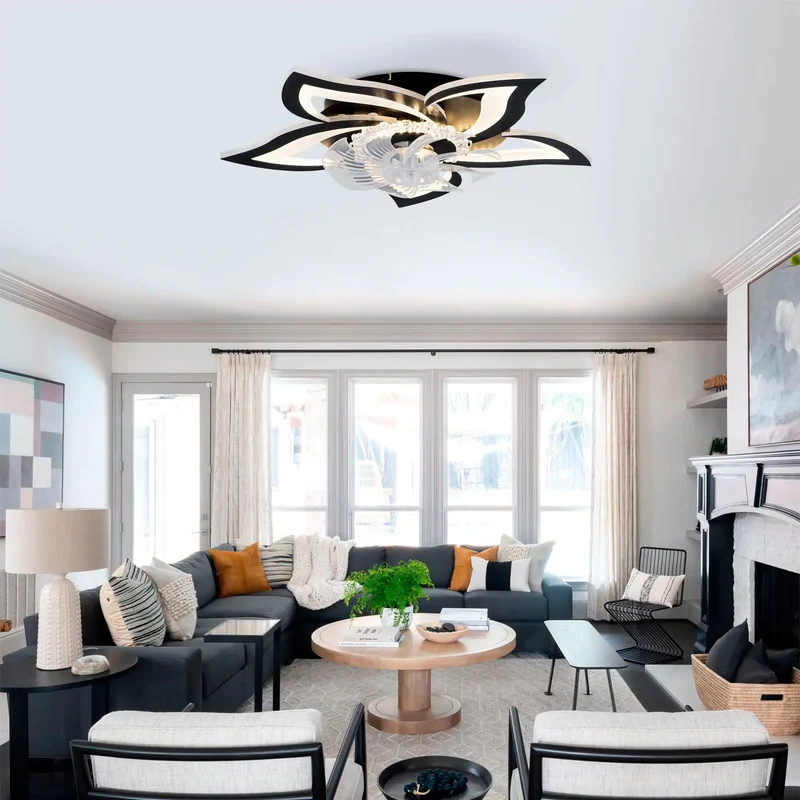 Matte Black 24 Inch Ceiling Fan With Remote Control And Three Light Settings Six Speeds Silent Copper Motor Low Profile Flush Mount Dead Simple Diy Install Tight Frame For Hella Smooth Cooling Bliss