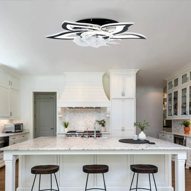 Matte Black 24 Inch Ceiling Fan With Remote Control And Three Light Settings Six Speeds Silent Copper Motor Low Profile Flush Mount Dead Simple Diy Install Tight Frame For Hella Smooth Cooling Bliss