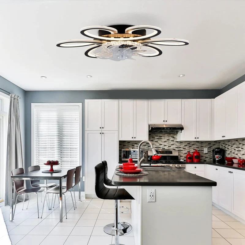 Sleek Matte Black Ceiling Fan With Built In Lights And Full Function Remote Delivers Whisper Quiet Action Six Speed Settings Wall Switch Included No Sweat Setup For Crisp Cooling And Chill Home Vibes All Day Long