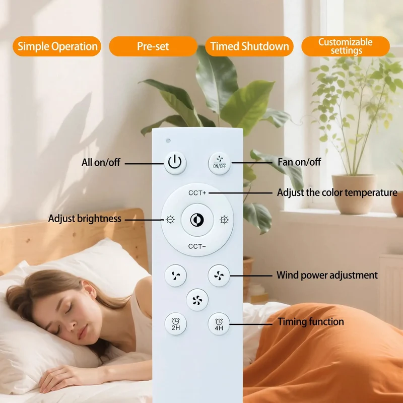Small Ceiling Fan With Retractable Blades And Built In Light Remote Control Slick DC Motor Reversible Summer Winter Operation Clean Energy Efficient Indoor Setup White Smooth Space Saving Profile
