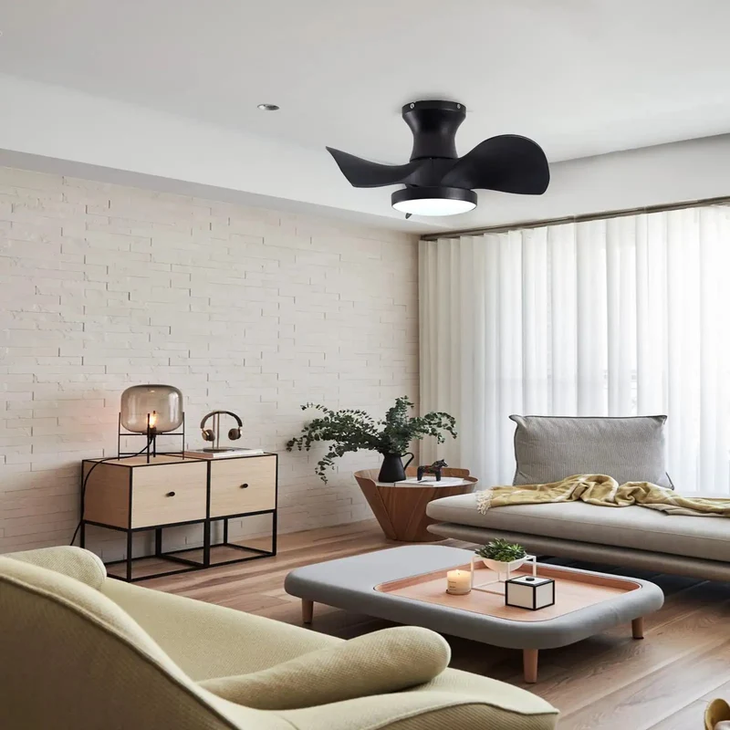 No Hassle Install Matte Black Ceiling Fan With Triple Temp Led Glow And Responsive Remote Wall Switch Plus Reversible Drive Motor For All Season Airflow Relaxation Quick Living Room Refresh