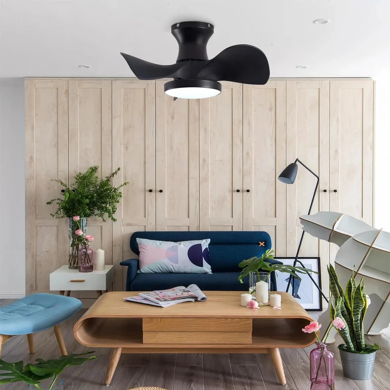 No Hassle Install Matte Black Ceiling Fan With Triple Temp Led Glow And Responsive Remote Wall Switch Plus Reversible Drive Motor For All Season Airflow Relaxation Quick Living Room Refresh