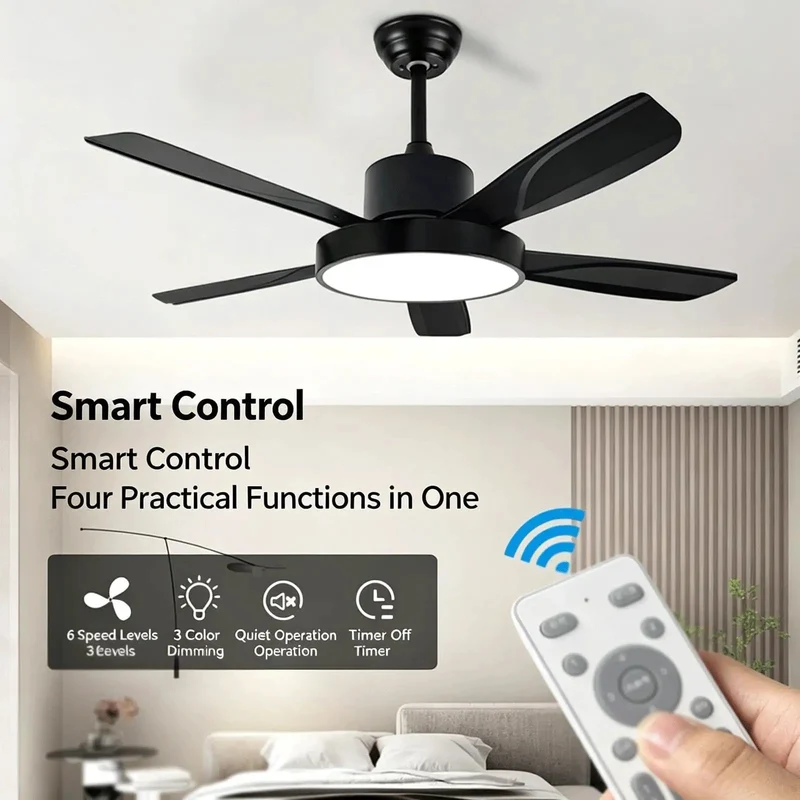 Real Deal 42 To 52 Inch Ceiling Fan With Light Boasting Slick Reversible Motor Six Smooth Speeds Heavy Duty Iron Frame And High Transmission Shade For Zero Sweat Cooling Or Summer Breezes