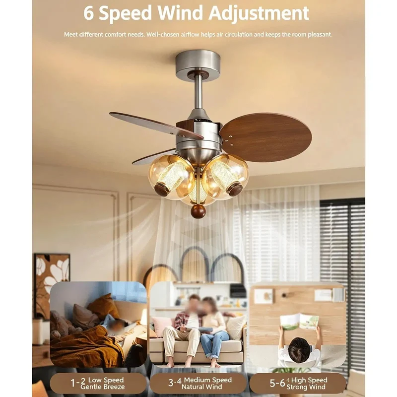 Top Shelf Kids Ceiling Fan With Sweet Quiet Breeze And Dimmable Led Fandelier Featuring Soft Diffused Glass Lampshade And Three Adjustable Color Modes For A Cozy Bedroom Setup