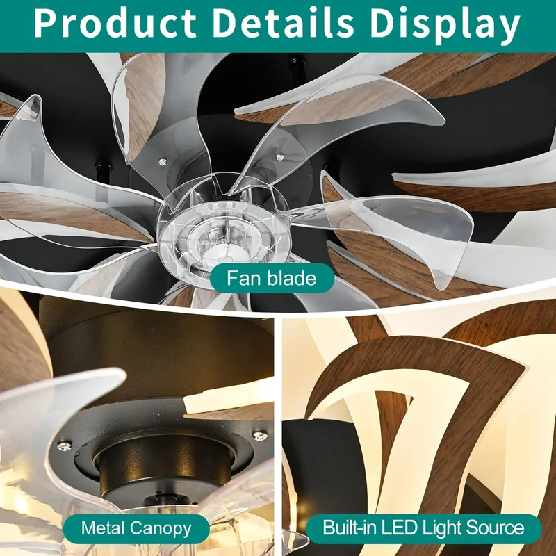 Game Changing 35 Inch Flower Ceiling Fan With Dimmable Led Light And Smart Remote Control White Low Profile Design Six Speed Reversible Motor App Ready Cooling For Bedroom Or Lounge Area