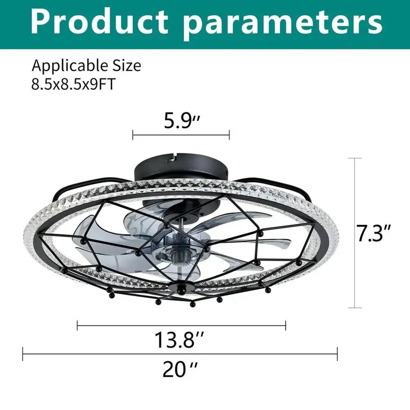 Smooth Operator Twenty Inch Caged Ceiling Fan With Remote And Integrated Light Kit Featuring Reversible Motor And Half Hour Timer For Top Shelf Farmhouse Style Airflow In Your Home