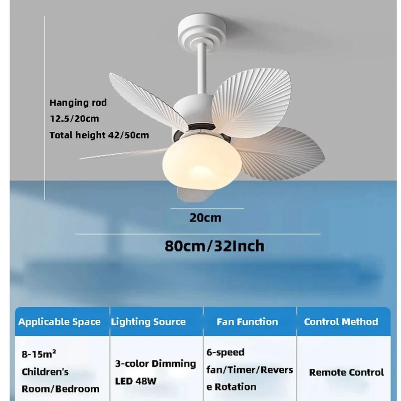 32 Inch Ceiling Fan With Light And Remote For Kids Bedroom Featuring Kickin Airflow Adjustable Speed Settings Three Color Temperature Led Lamps And Hella Quiet Motor Fresh Room Vibes All Day