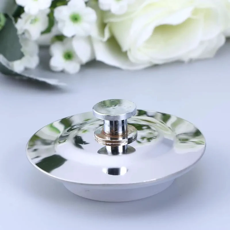 Heavy Duty Stainless Steel Bathtub Plug Cover For 40 To 45MM Drain Openings, Zero Sweat Flat Water Stop Cap, Ridiculously Strong Bathroom Sink Anti Clog Guard That Seats Snug And Keeps Your Tub Spotless Every Time