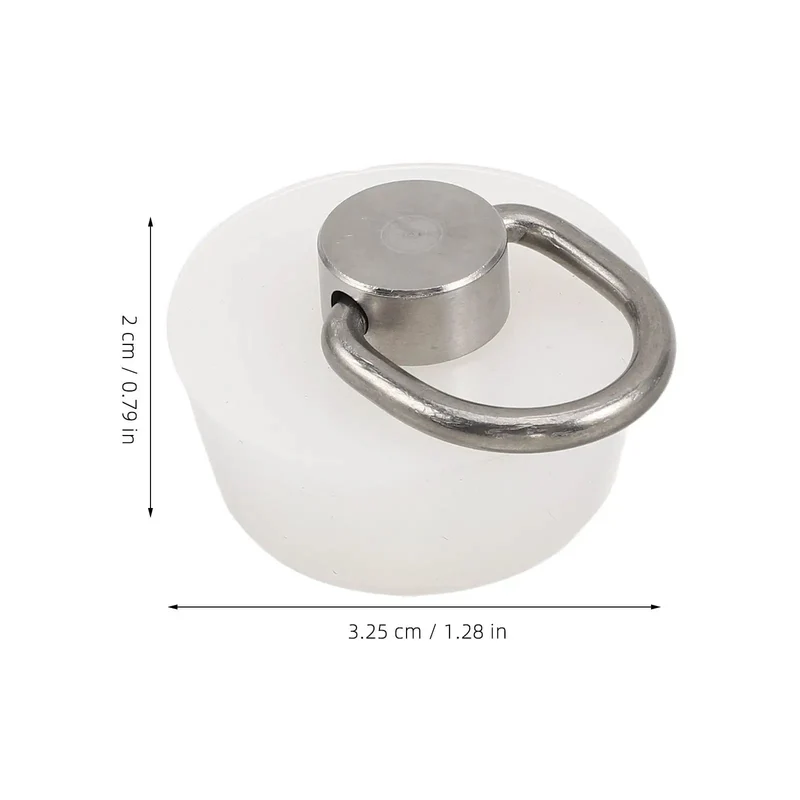 White Silicone Bathtub Drain Stopper With Stainless Steel Ring Press To Seal No Tool Deep Soak Plug For Handwashing Super Easy Pull Out Removal Zero Fuss Setup
