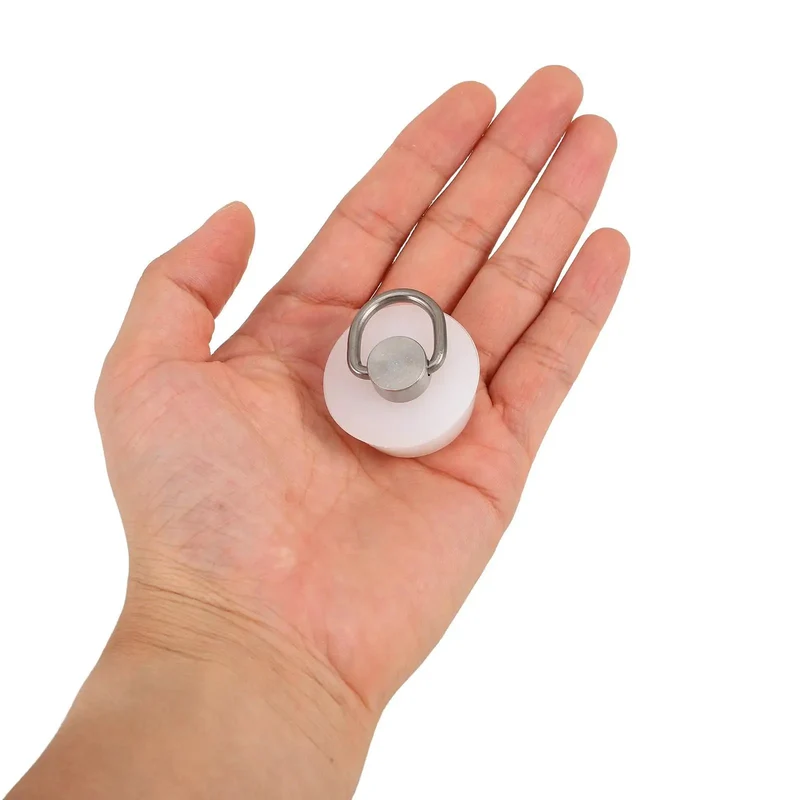 White Silicone Bathtub Drain Stopper With Stainless Steel Ring Press To Seal No Tool Deep Soak Plug For Handwashing Super Easy Pull Out Removal Zero Fuss Setup