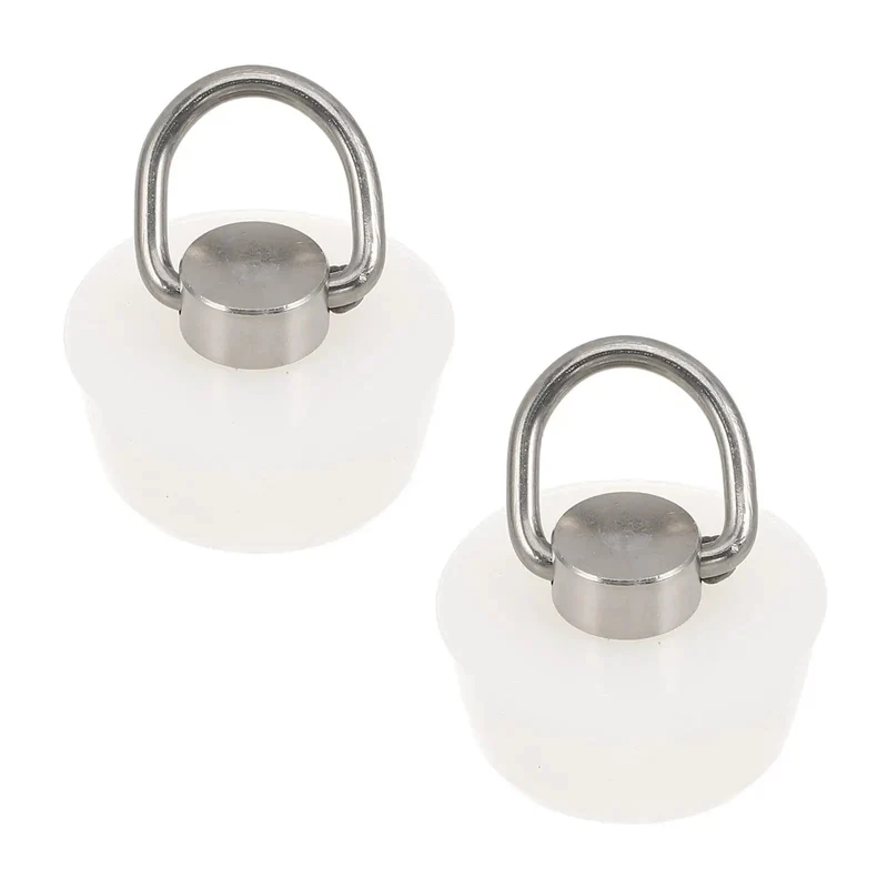 No Sweat White Silicone Sink Stopper With Stainless Steel Pull Ring Effortless Hair Catcher Drain Plug For Bathtub And Vanity That Slides Out Easy And Scrubs Up Like A Breeze