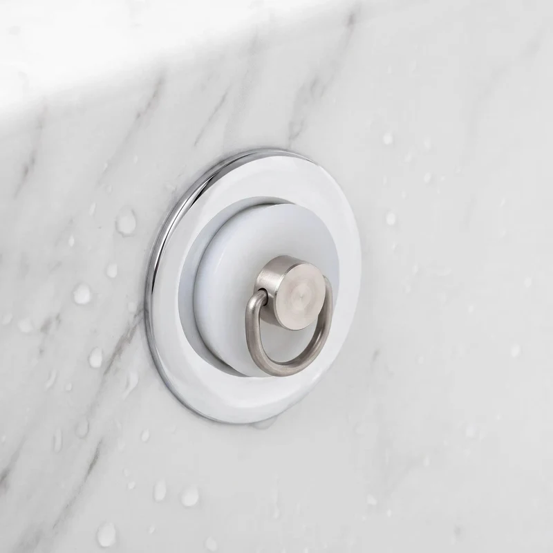 No Sweat White Silicone Sink Stopper With Stainless Steel Pull Ring Effortless Hair Catcher Drain Plug For Bathtub And Vanity That Slides Out Easy And Scrubs Up Like A Breeze