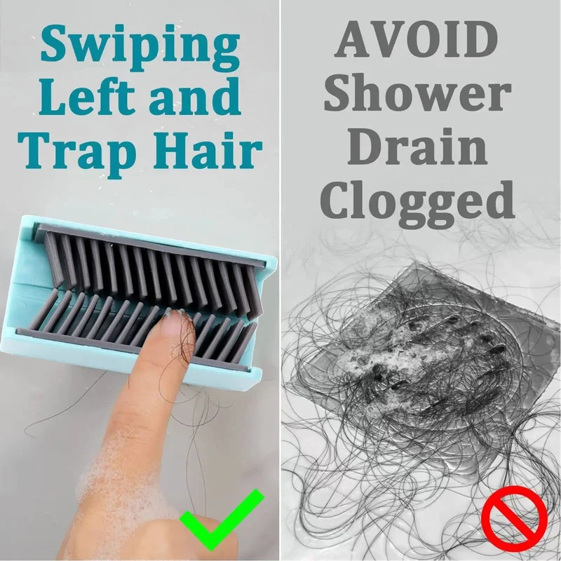 Reusable Silicone Hair Catcher And Drain Protector For Bathtub Shower, Stops Clogs Dead, Works Like A Charm, Flexible Silicone Grip Saves Your Hands, Real Bathroom Game Changer Worth Every Penny