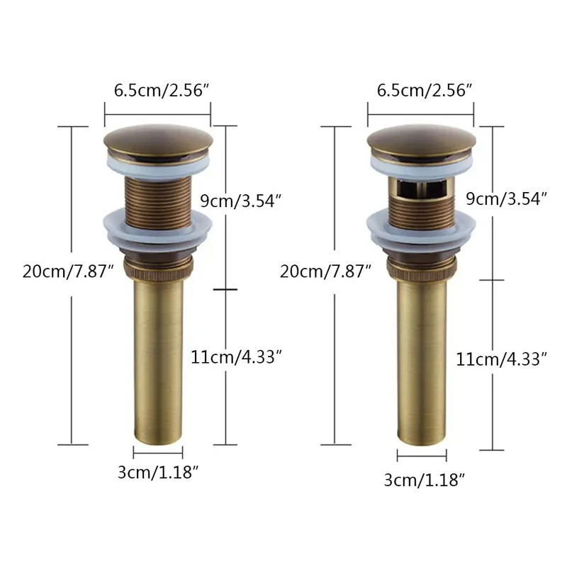 Heavy Duty Copper Wash Basin Drain Plug With Anti Rust And Tarnish Resistant Finish No Sweat Push Fit Installation For Sinks Overflow Holes Kitchen Bath Sink Stopper Sturdy Setup