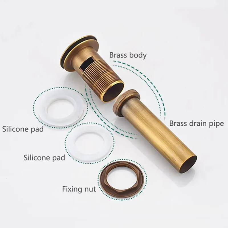 Heavy Duty Copper Wash Basin Drain Plug With Anti Rust And Tarnish Resistant Finish No Sweat Push Fit Installation For Sinks Overflow Holes Kitchen Bath Sink Stopper Sturdy Setup