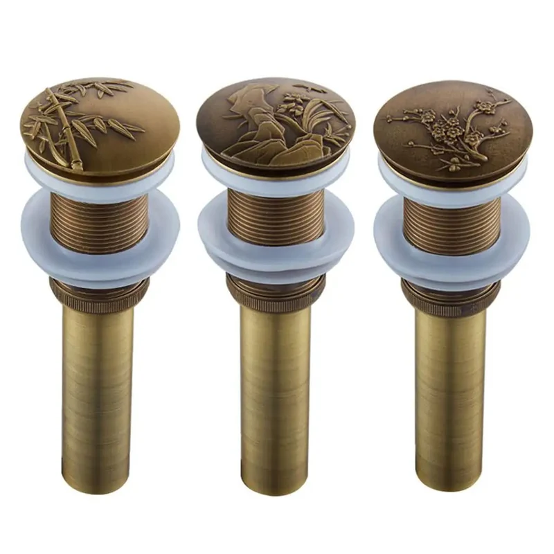 Heavy Duty Copper Wash Basin Drain Plug With Anti Rust And Tarnish Resistant Finish No Sweat Push Fit Installation For Sinks Overflow Holes Kitchen Bath Sink Stopper Sturdy Setup