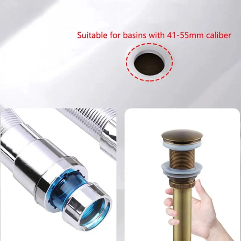 Heavy Duty Copper Wash Basin Drain Plug With Anti Rust And Tarnish Resistant Finish No Sweat Push Fit Installation For Sinks Overflow Holes Kitchen Bath Sink Stopper Sturdy Setup