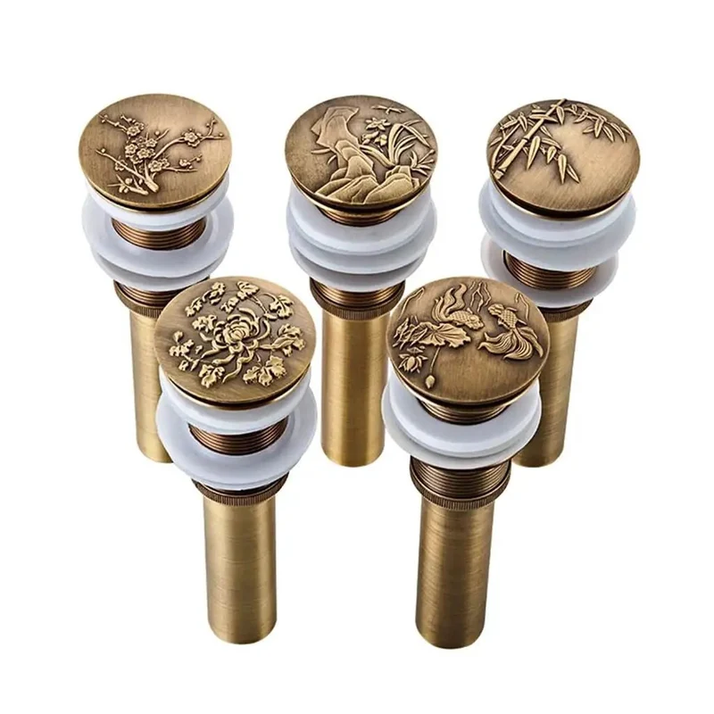 Heavy Duty Copper Wash Basin Drain Plug With Anti Rust And Tarnish Resistant Finish No Sweat Push Fit Installation For Sinks Overflow Holes Kitchen Bath Sink Stopper Sturdy Setup