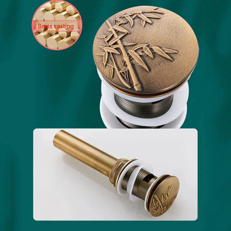 Heavy Duty Copper Wash Basin Drain Plug With Anti Rust And Tarnish Resistant Finish No Sweat Push Fit Installation For Sinks Overflow Holes Kitchen Bath Sink Stopper Sturdy Setup