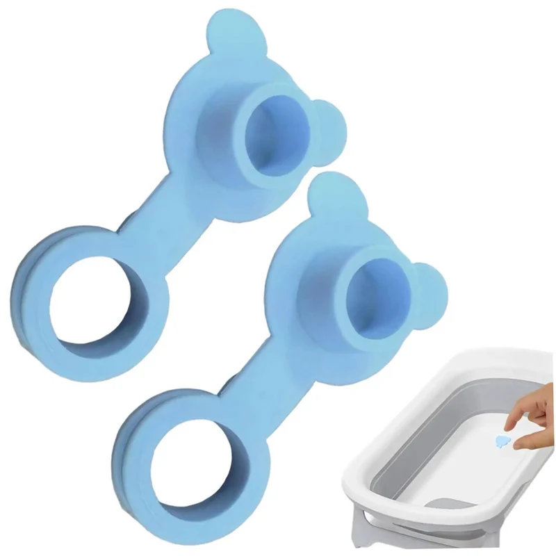 Sturdy Two Pack Blue Silicone Bathtub Stopper Plug For Baby Baths Makes Bath Time An Absolute Breeze While Blocking Every Leak With A Snug One Piece Seal For Zero Hassle