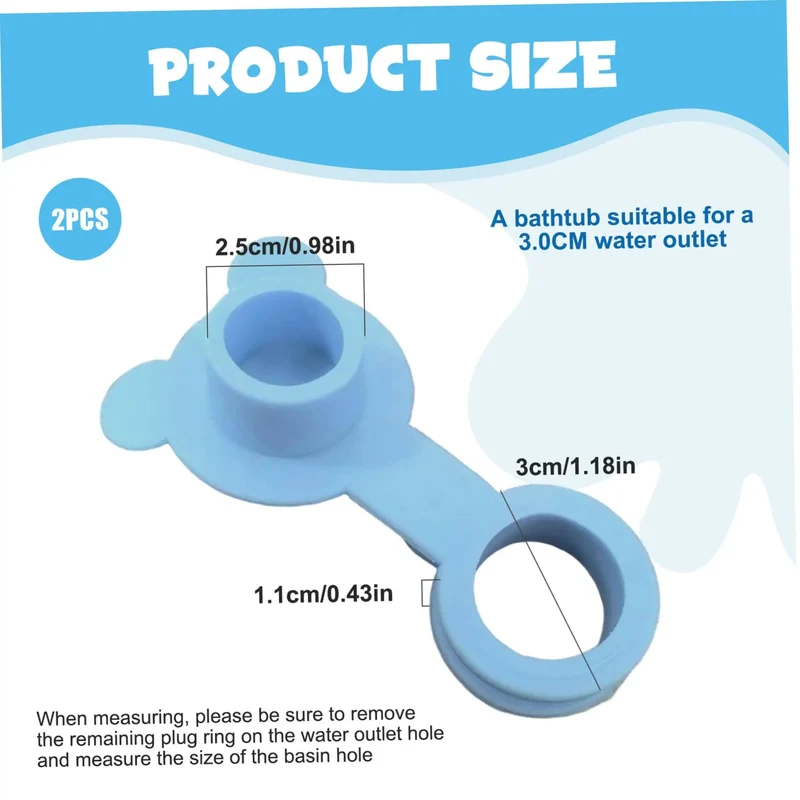Sturdy Two Pack Blue Silicone Bathtub Stopper Plug For Baby Baths Makes Bath Time An Absolute Breeze While Blocking Every Leak With A Snug One Piece Seal For Zero Hassle