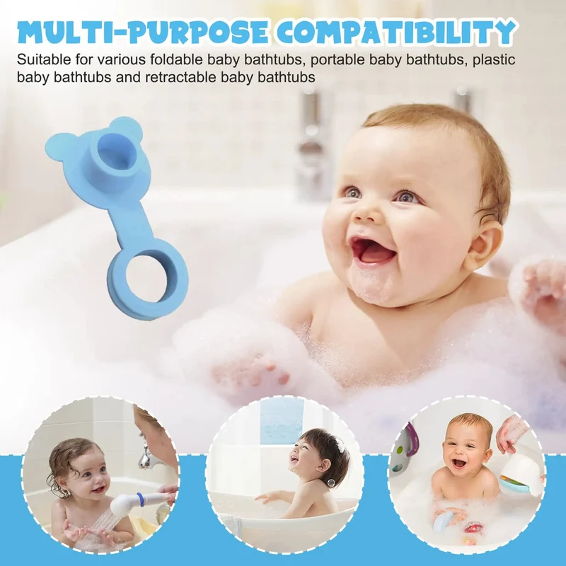Sturdy Two Pack Blue Silicone Bathtub Stopper Plug For Baby Baths Makes Bath Time An Absolute Breeze While Blocking Every Leak With A Snug One Piece Seal For Zero Hassle