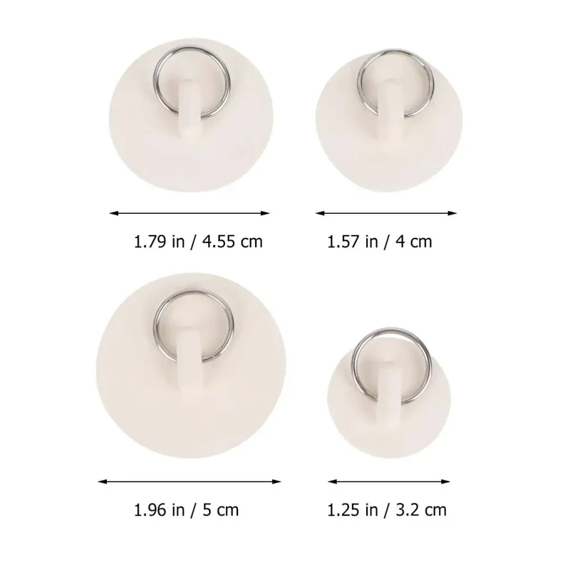 4Pcs Heavy Duty Rubber Sink Drain Plugs With A Secure Hanging Loop No Fussy Installation Anti Backflow Design For Kitchen Counters And Bathtubs Grab This Solid Bathroom Plumbing Fixer Today