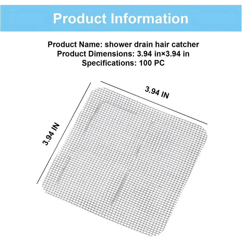 Disposable Peel And Stick Shower Drain Hair Catcher 100 Pack No Sweat Setup Big Time Sink Guard Straight Forward Clog Prevention For Bathroom Tub Low Key Household Upgrade