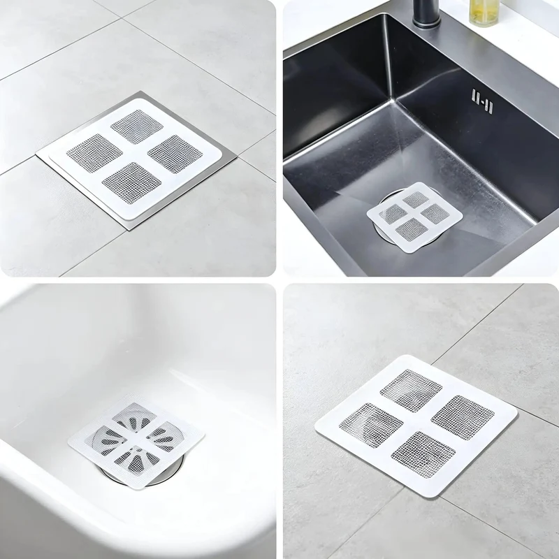 Disposable Peel And Stick Shower Drain Hair Catcher 100 Pack No Sweat Setup Big Time Sink Guard Straight Forward Clog Prevention For Bathroom Tub Low Key Household Upgrade