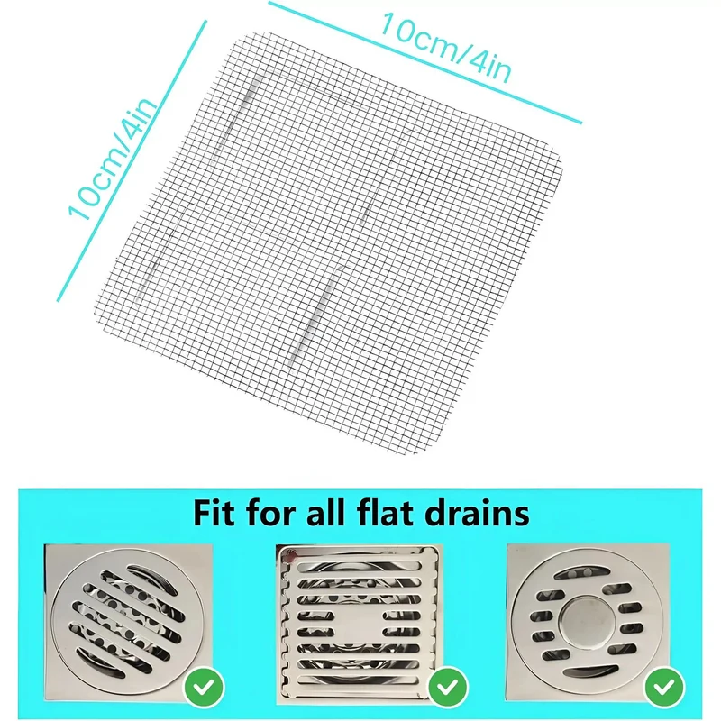Disposable Hair Catcher Sticker For Shower Drain High Density Mesh Filter Stops That Gnarly Clog Situation Save Cash On Plumbing Expenses Quick Peel Adhesive Blocks Pet Fur Keeps Home Pipes Clear Naturally Every Single Time