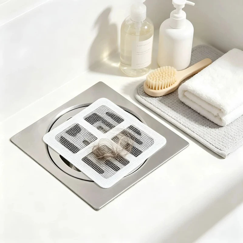 Disposable Hair Catcher Sticker For Shower Drain High Density Mesh Filter Stops That Gnarly Clog Situation Save Cash On Plumbing Expenses Quick Peel Adhesive Blocks Pet Fur Keeps Home Pipes Clear Naturally Every Single Time