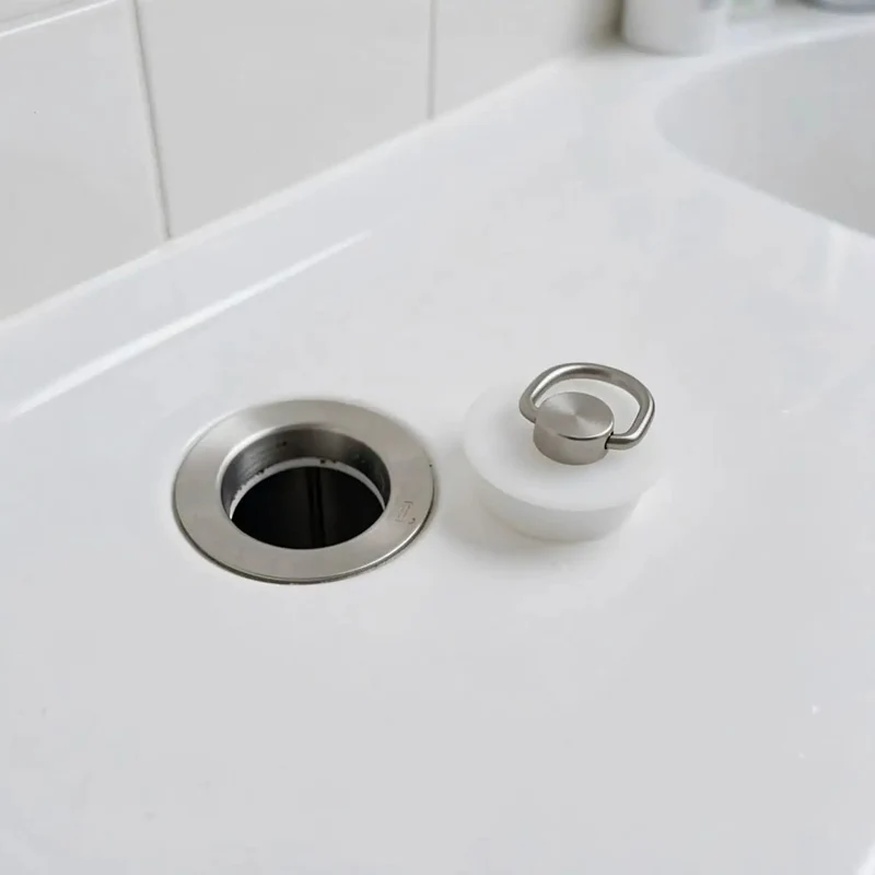 Adjustable White Silicone Drain Stopper Universal Fit Bathtub Plug Kitchen Sink Seal Super Snug Leak Free Easy Pop Off With Storage Ring Bath Upgrade Zero Fuss