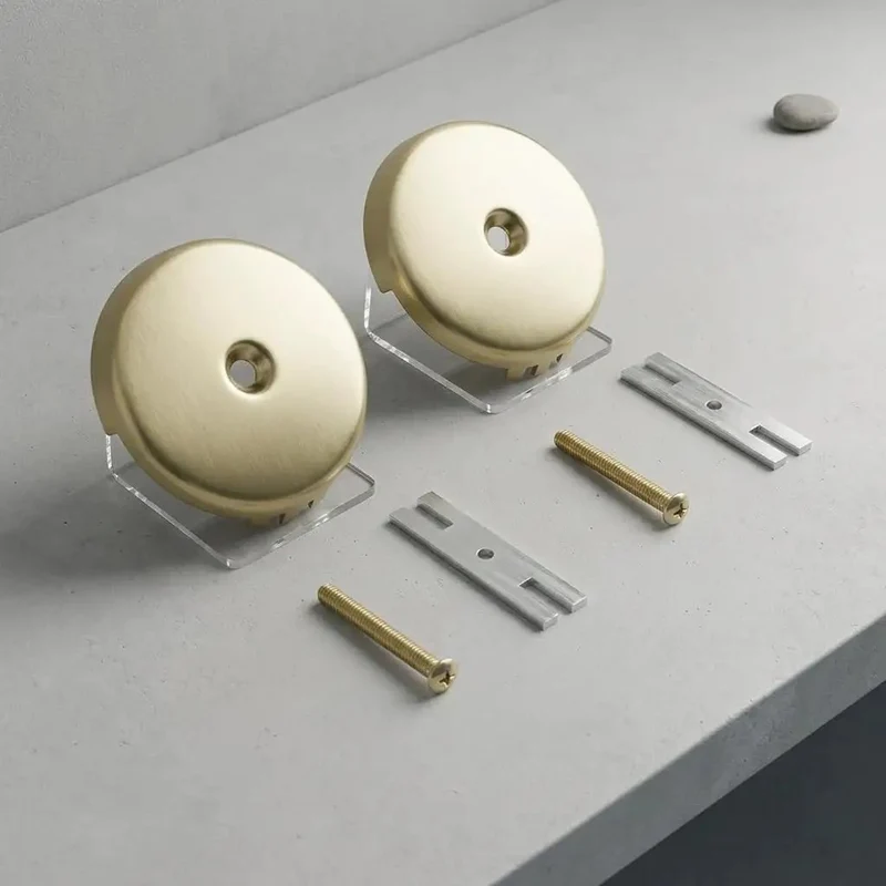 Top Notch Gold Single Hole Bathtub Overflow Drain Plate Pack Of Two With No Sweat Install Mounting Screw For Quick Tub Refresh Smooth Swap Bath Fixture Upgrade That Really Nails The Look