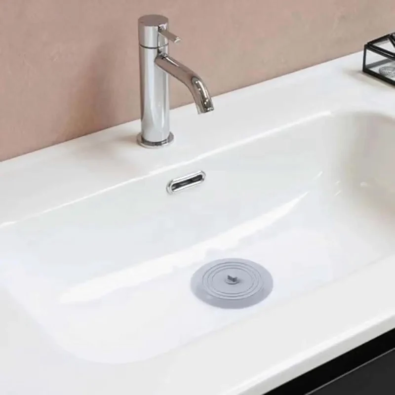 Universal Silicone Bathtub Drain Stopper And Kitchen Sink Plug With Super Strong Suction Grip Seals Perfectly Without Leaks Locks In Water All Night Non Slip Self Leveling Design Fits All Standard Sizes