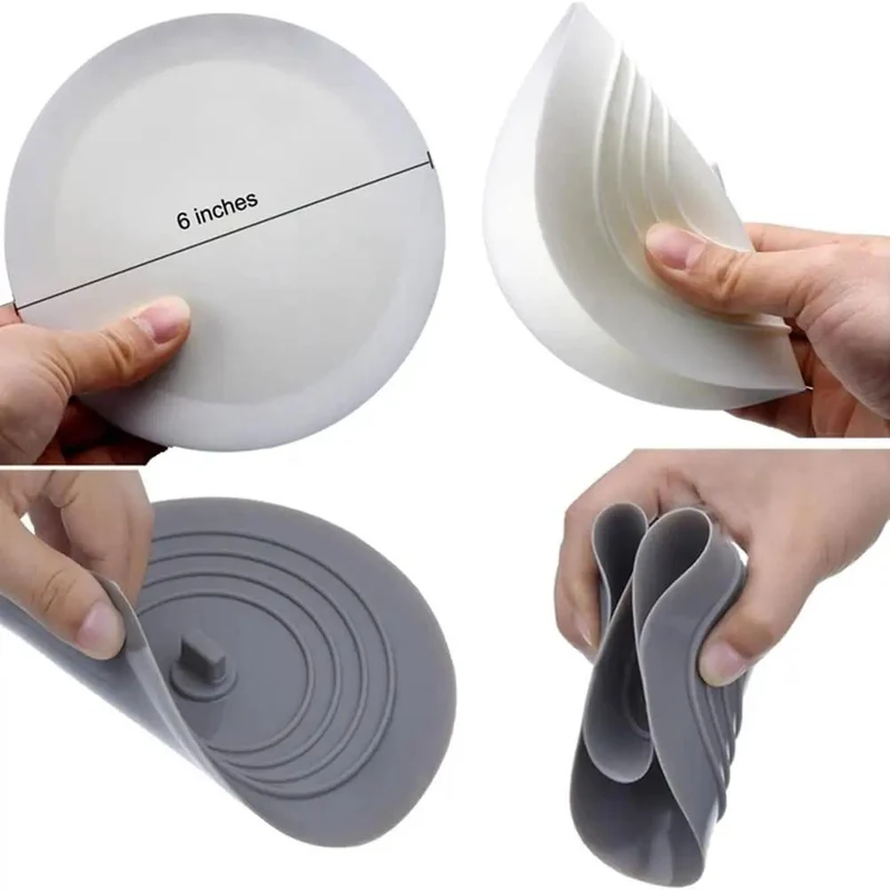 Universal Silicone Bathtub Drain Stopper And Kitchen Sink Plug With Super Strong Suction Grip Seals Perfectly Without Leaks Locks In Water All Night Non Slip Self Leveling Design Fits All Standard Sizes