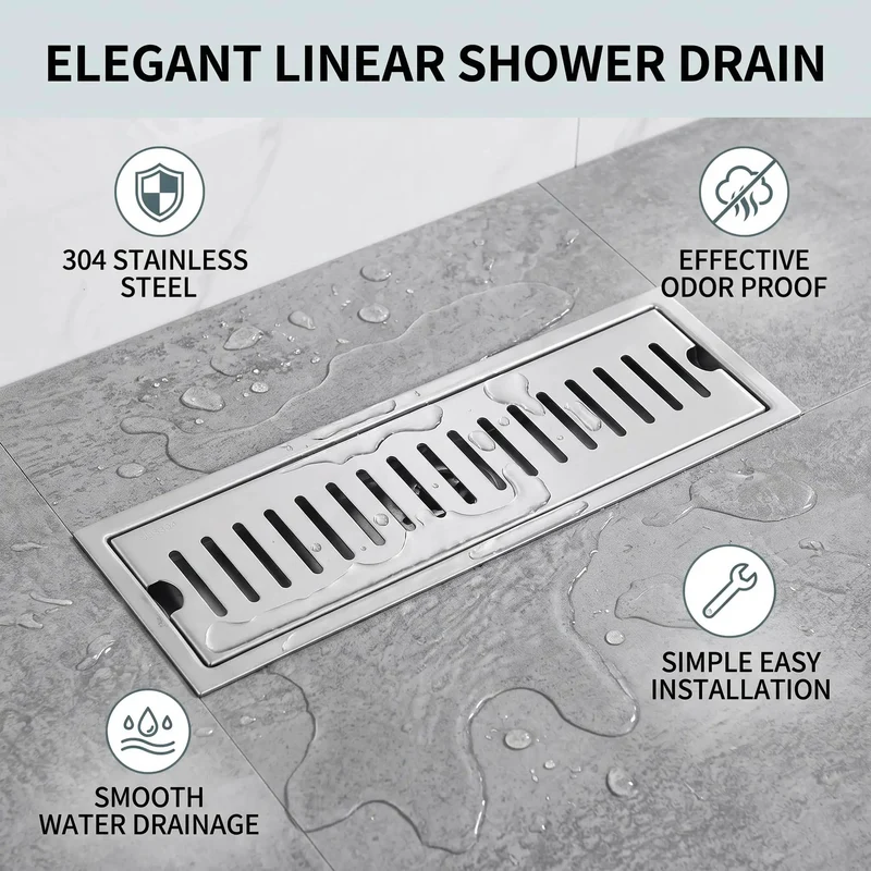 Upgrade Your Bathroom With This Top Notch 12 Inch Linear Shower Drain Featuring A Sleek Rectangular Floor Design And Built In Hair Catcher For Super Smooth Draining And Zero Clog Headaches
