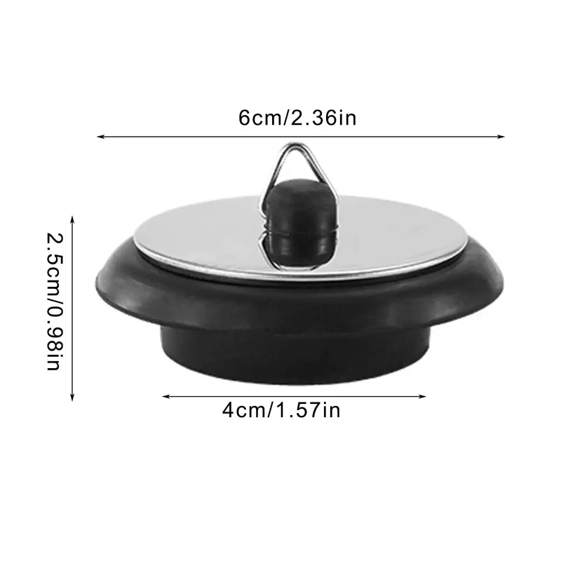 Top Shelf Universal Bathtub Drain Stopper Plug With Four Inch Heavy Duty Chain And Slick Easy Pull Handle For Hassle Free Bathroom Kitchen Sink Plumbing Seal