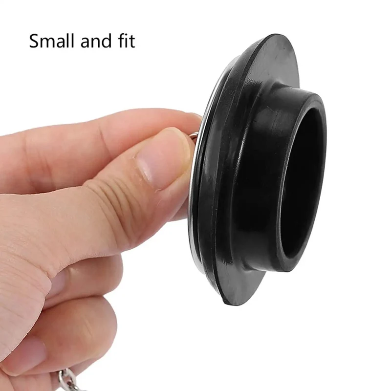 Top Shelf Universal Bathtub Drain Stopper Plug With Four Inch Heavy Duty Chain And Slick Easy Pull Handle For Hassle Free Bathroom Kitchen Sink Plumbing Seal