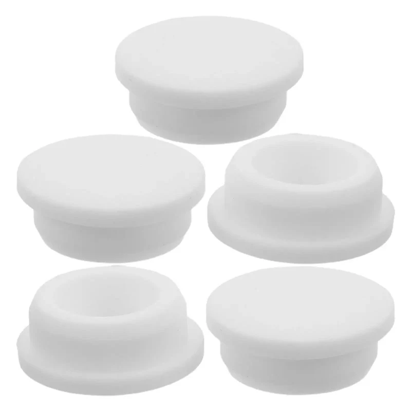 Premium White Silicone Bathtub Jet Cover Plugs For 30Mm 31Mm Holes Features Rock Solid Leak Proof Watertight Seal For Bathroom Sink Drain Outlets Set Of Five Easy Grip Design No Sweat Installation