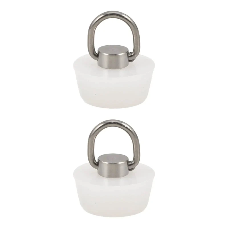 Super Slick White Round Bathtub Drain Stopper With Quick Release Hanging Ring No Sweat Retrieval Neat Storage Universal Silicone Stainless Steel Plug Seal Fits Every Tub Style Smooth Bathroom Must Have